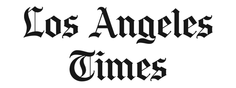 Los Angeles Times logo in black gothic script.